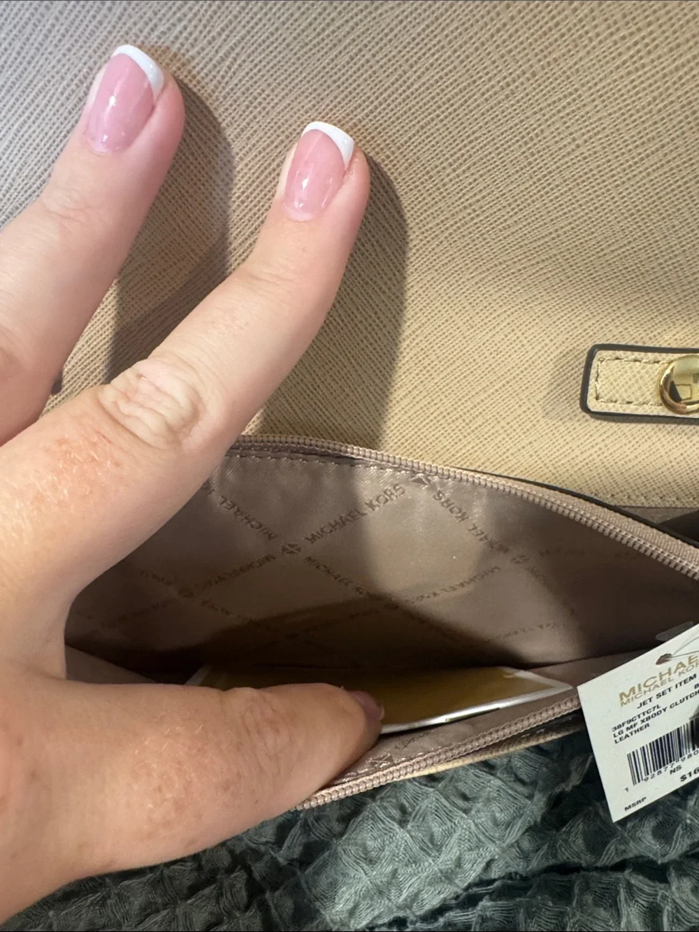 Michael Kors Beige/Tan Crossbody with Gold Logo-BRAND NEW WITH TAGS!